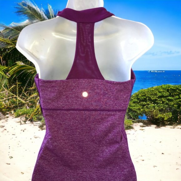Lululemon Tank Top Scoop Neck Mesh Racerback Yoga - Picture 2 of 7